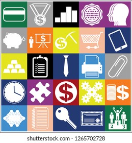 Set of 25 business icons. Collection. Amazing desing. Vector Illustration.