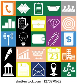 Set of 25 business icons. Collection. Flat design. Vector Illustration.