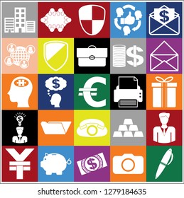 Set of 25 business icons. Collection. Detailed design. Vector Illustration.