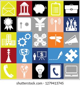 Set of 25 business icons. Collection. Flat design. Vector Illustration.