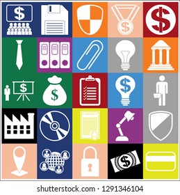 Set of 25 business icons. Collection. Flat design. Vector Illustration.