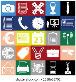 Set of 25 business icons. Collection. Detailed design. Vector Illustration.
