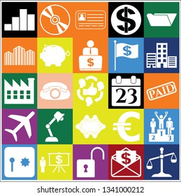 Set of 25 business icons. Collection. Detailed design. Vector Illustration.