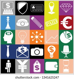Set of 25 business icons. Collection. Detailed design. Vector Illustration.