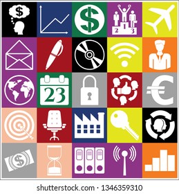 Set of 25 business icons. Collection. Amazing desing. Vector Illustration.