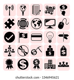 Set of 25 business icons. Collection. Flat design. Vector Illustration.