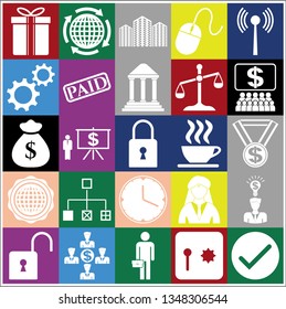 Set of 25 business icons. Collection. Detailed design. Vector Illustration.