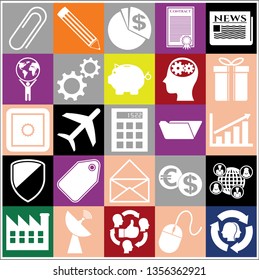 Set of 25 business icons. Collection. Amazing desing. Vector Illustration.