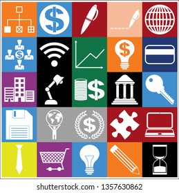 Set of 25 business icons. Collection. Detailed design. Vector Illustration.