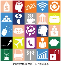 Set of 25 business icons. Collection. Flat design. Vector Illustration.