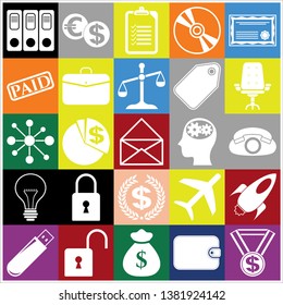 Set of 25 business icons. Collection. Detailed design. Vector Illustration.