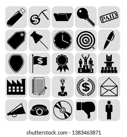 Set of 25 business icons. Collection. Flat design. Vector Illustration.