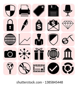 Set of 25 business icons. Collection. Detailed design. Vector Illustration.