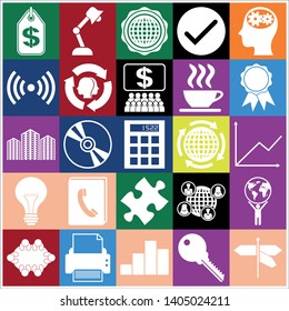 Set of 25 business icons. Collection. Flat design. Vector Illustration.