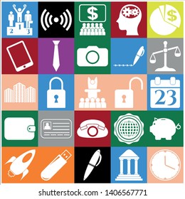 Set of 25 business icons. Collection. Amazing desing. Vector Illustration.