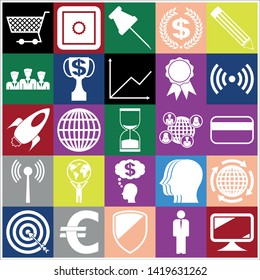 Set of 25 business icons. Collection. Amazing desing. Vector Illustration.