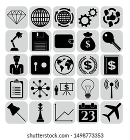 Set of 25 business icons. Collection. Amazing desing. Vector Illustration.