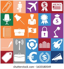 Set of 25 business icons. Collection. Detailed design. Vector Illustration.