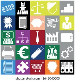 Set of 25 business icons. Collection. Flat design. Vector Illustration.