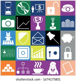 Set of 25 business icons. Collection. Detailed design. Vector Illustration.