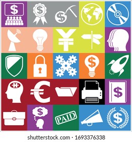 Set of 25 business icons. Collection. Detailed design. Vector Illustration.