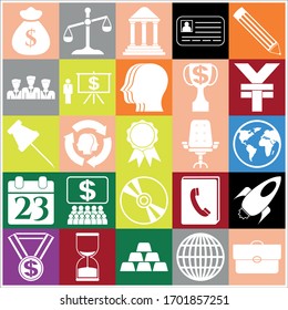 Set of 25 business icons. Collection. Amazing desing. Vector Illustration.