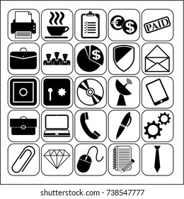 Set of 25 business icons. Collection. Amazing desing. Vector Illustration.