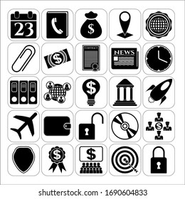 Set of 25 Business icons. Concept design. 