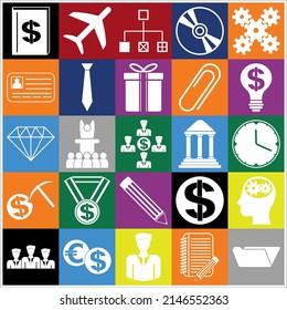 Set of 25 Business icons. Detailed design. 