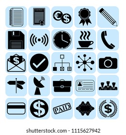 Set of 25 business icons, high quality. Collection. Detailed design. Vector Illustration.