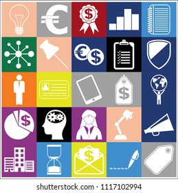 Set of 25 business icons, high quality. Collection. Amazing desing. Vector Illustration.
