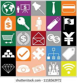Set of 25 business icons, high quality. Collection. Amazing desing. Vector Illustration.