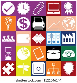 Set of 25 business icons, high quality. Collection. Detailed design. Vector Illustration.