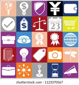 Set of 25 business icons, high quality. Collection. Detailed design. Vector Illustration.