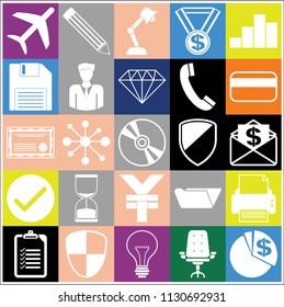 Set of 25 business icons, high quality. Collection. Amazing desing. Vector Illustration.