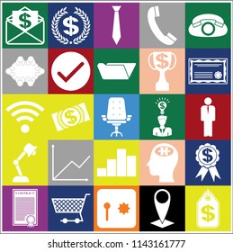 Set of 25 business icons, high quality. Collection. Amazing desing. Vector Illustration.