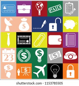 Set of 25 business icons, high quality. Collection. Flat design. Vector Illustration.