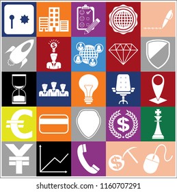 Set of 25 business icons, high quality. Collection. Amazing desing. Vector Illustration.