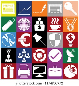 Set of 25 business icons, high quality. Collection. Amazing desing. Vector Illustration.