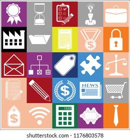 Set of 25 business icons, high quality. Collection. Flat design. Vector Illustration.