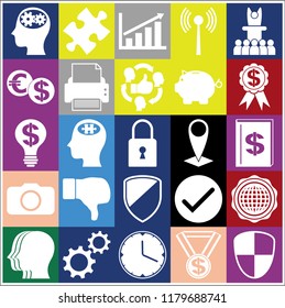 Set of 25 business icons, high quality. Collection. Detailed design. Vector Illustration.