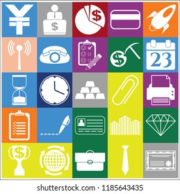Set of 25 business icons, high quality. Collection. Flat design. Vector Illustration.