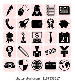 Set of 25 business icons, high quality. Collection. Amazing desing. Vector Illustration.