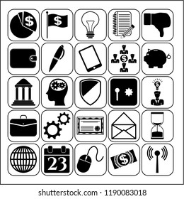 Set of 25 business icons, high quality. Collection. Amazing desing. Vector Illustration.