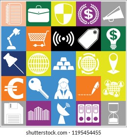 Set of 25 business icons, high quality. Collection. Flat design. Vector Illustration.