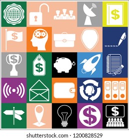 Set of 25 business icons, high quality. Collection. Detailed design. Vector Illustration.
