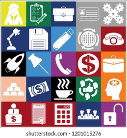  Set of 25 business icons, high quality. Collection. Flat design. Vector Illustration.