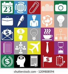 Set of 25 business icons, high quality. Collection. Amazing desing. Vector Illustration.