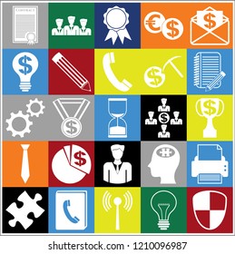 Set of 25 business icons, high quality. Collection. Flat design. Vector Illustration.