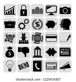 Set of 25 business icons, high quality. Collection. Flat design. Vector Illustration.